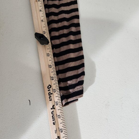 Cable & Gauge Womens Top Size M Draped Cowl Neck Black & Tan Striped - Picture 10 of 12